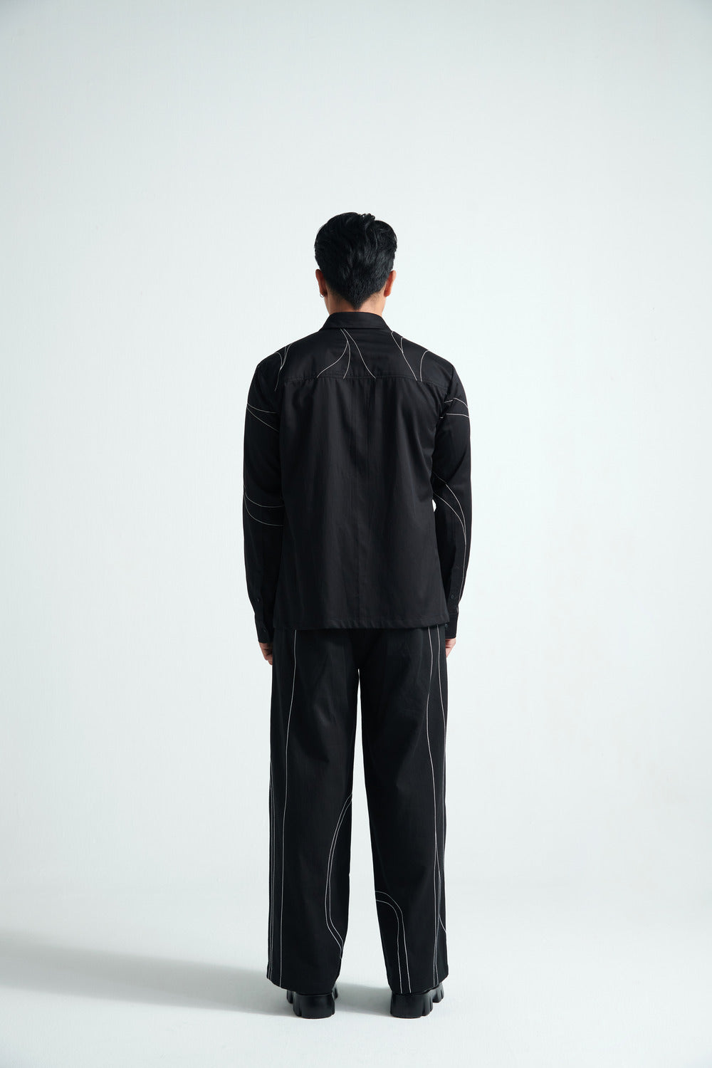 Black Linear-Stitch Shirt