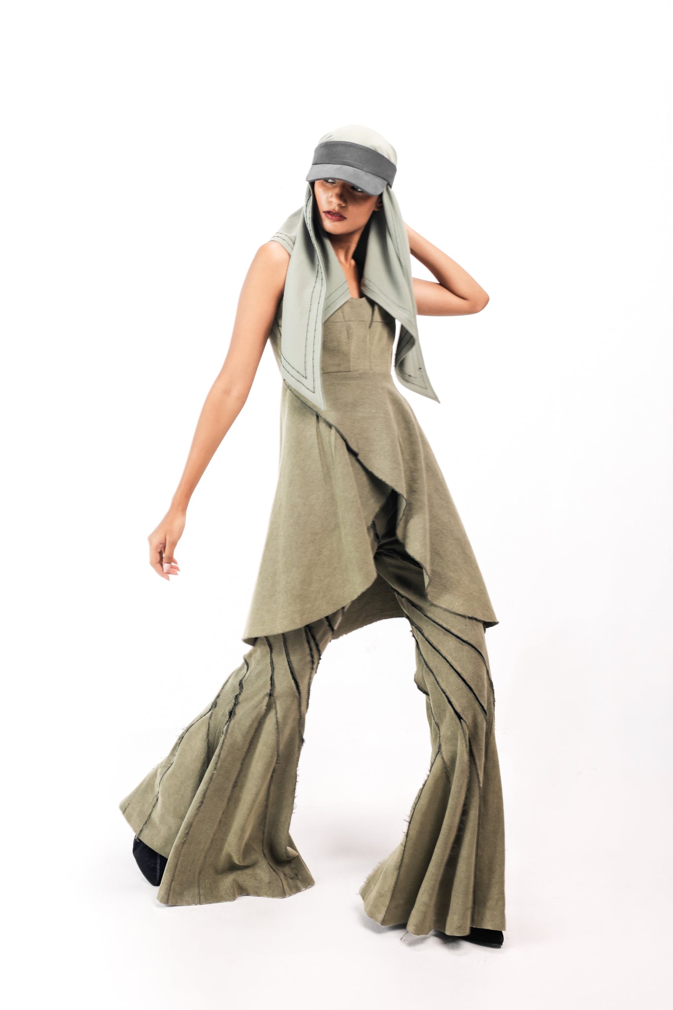 ROOTLINE VISOR CAP WITH SCARF