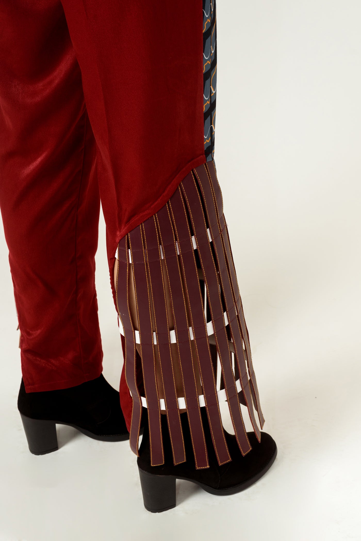 Patched Embroidered and Leather Strapped Suit - siddhantagrawal