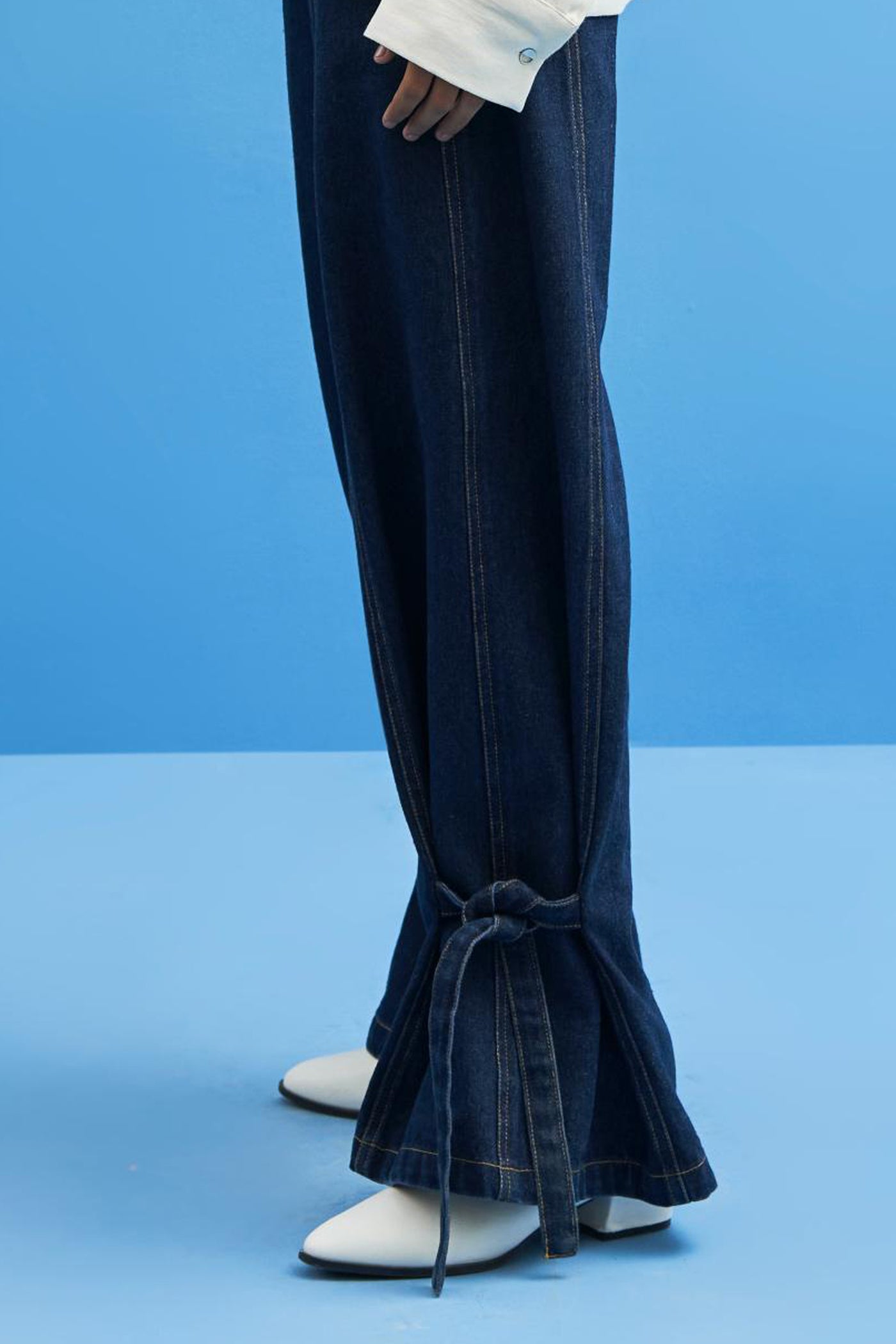 Denim Tie-Up Trousers - siddhantagrawal
