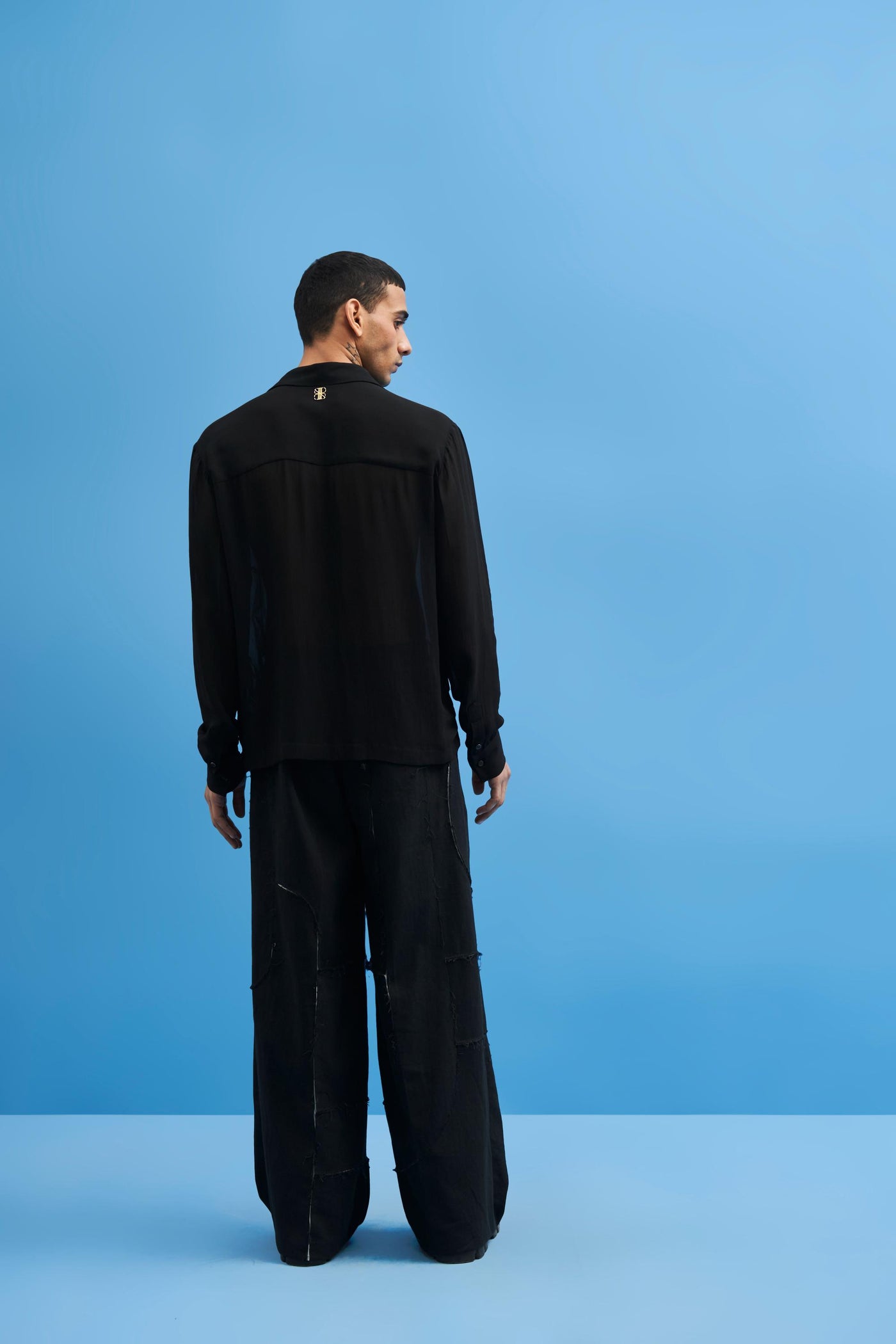 Black Sutairu Hand Embroidered Shirt - siddhantagrawal