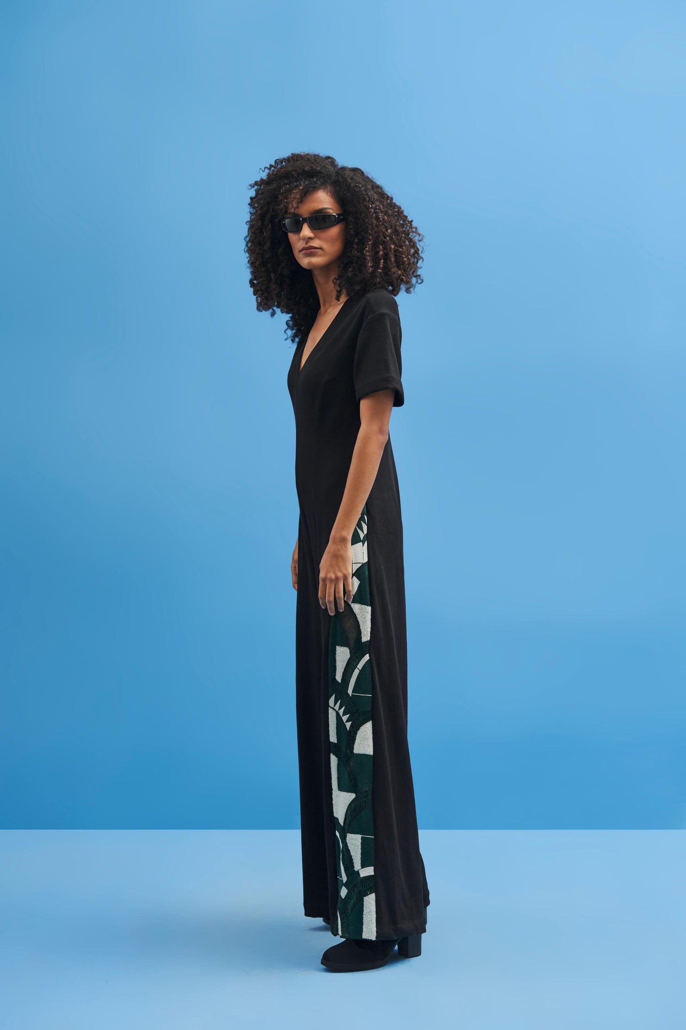 Black Lunette Embroidered Jumpsuit - siddhantagrawal