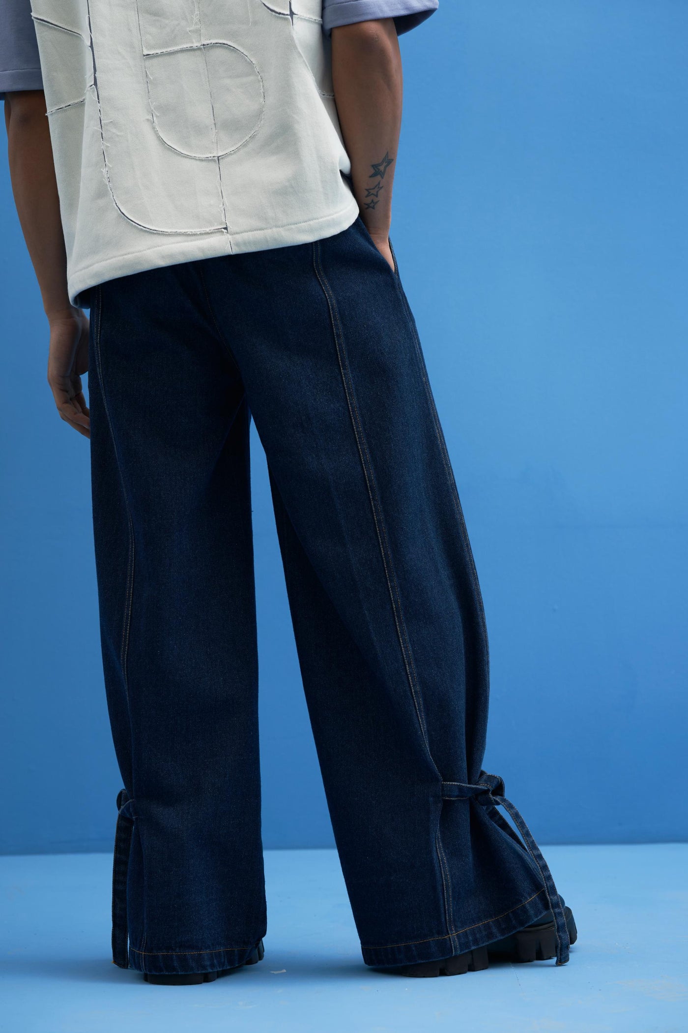 Denim Tie-Up Trousers - siddhantagrawal