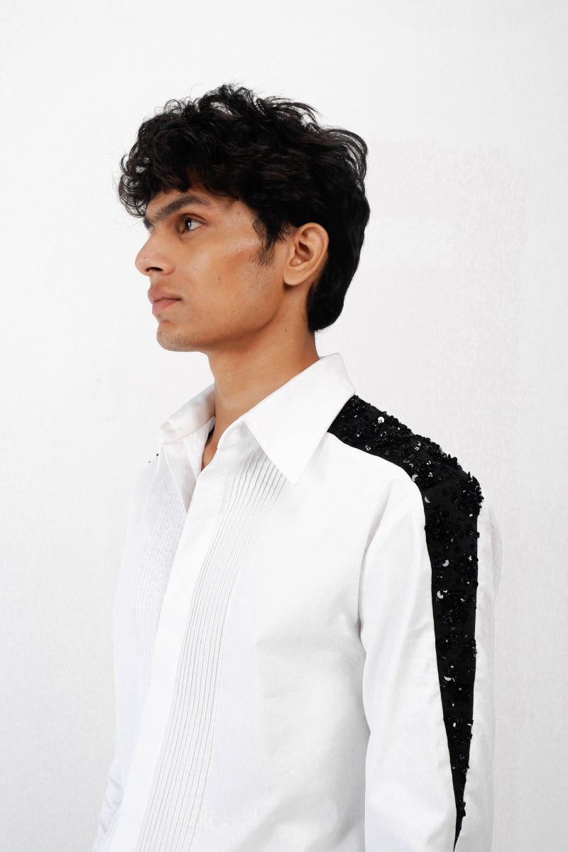IVORY SHADOWED GLIMMER SHIRT
