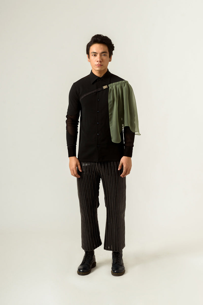 Striped Leather Trouser - siddhantagrawal