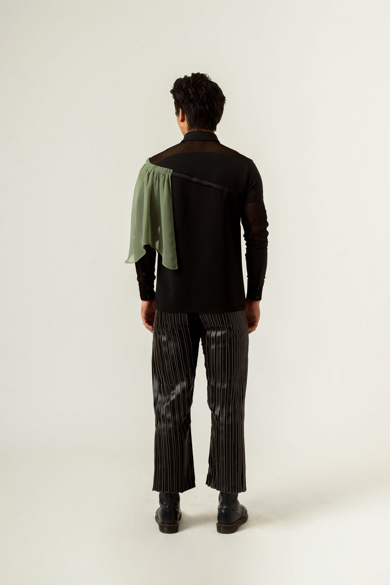 Striped Leather Trouser - siddhantagrawal