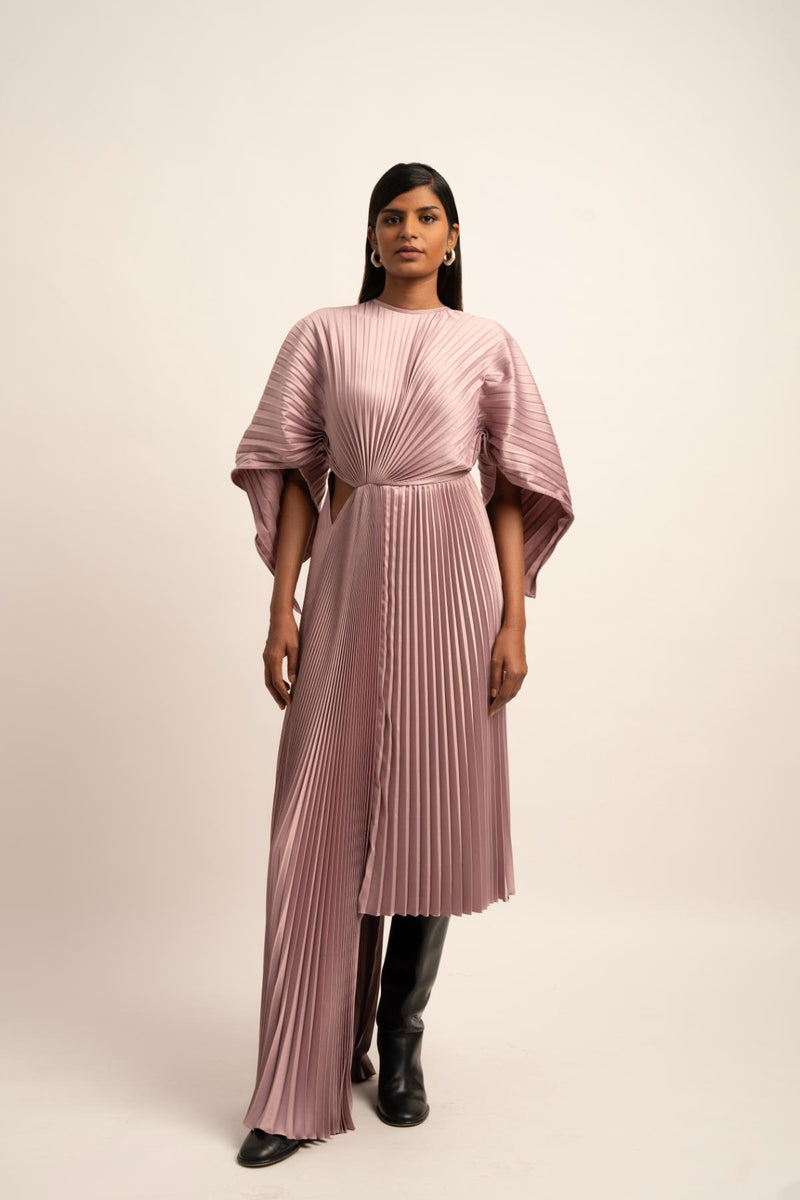 sculpted pleats dress Sculpted lace dress with organza pleats Silver / US 8