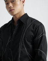 Black Linear-Stitch Shirt