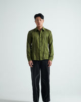 Olive Linear-Stitch Shirt