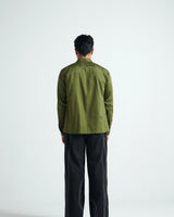 Olive Linear-Stitch Shirt
