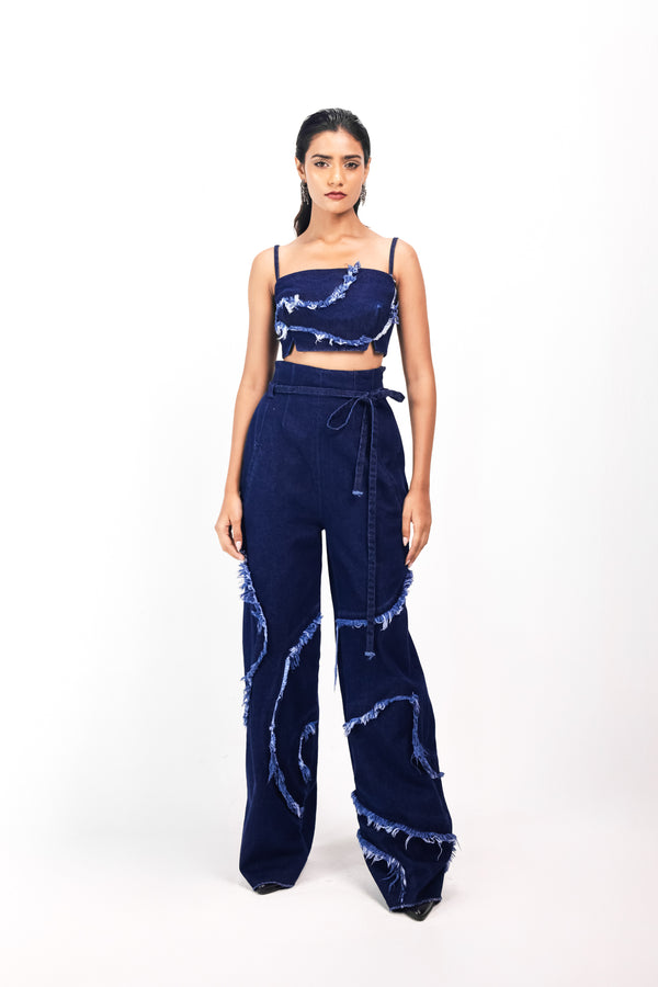 WEATHERED INDIGO BUSTIER