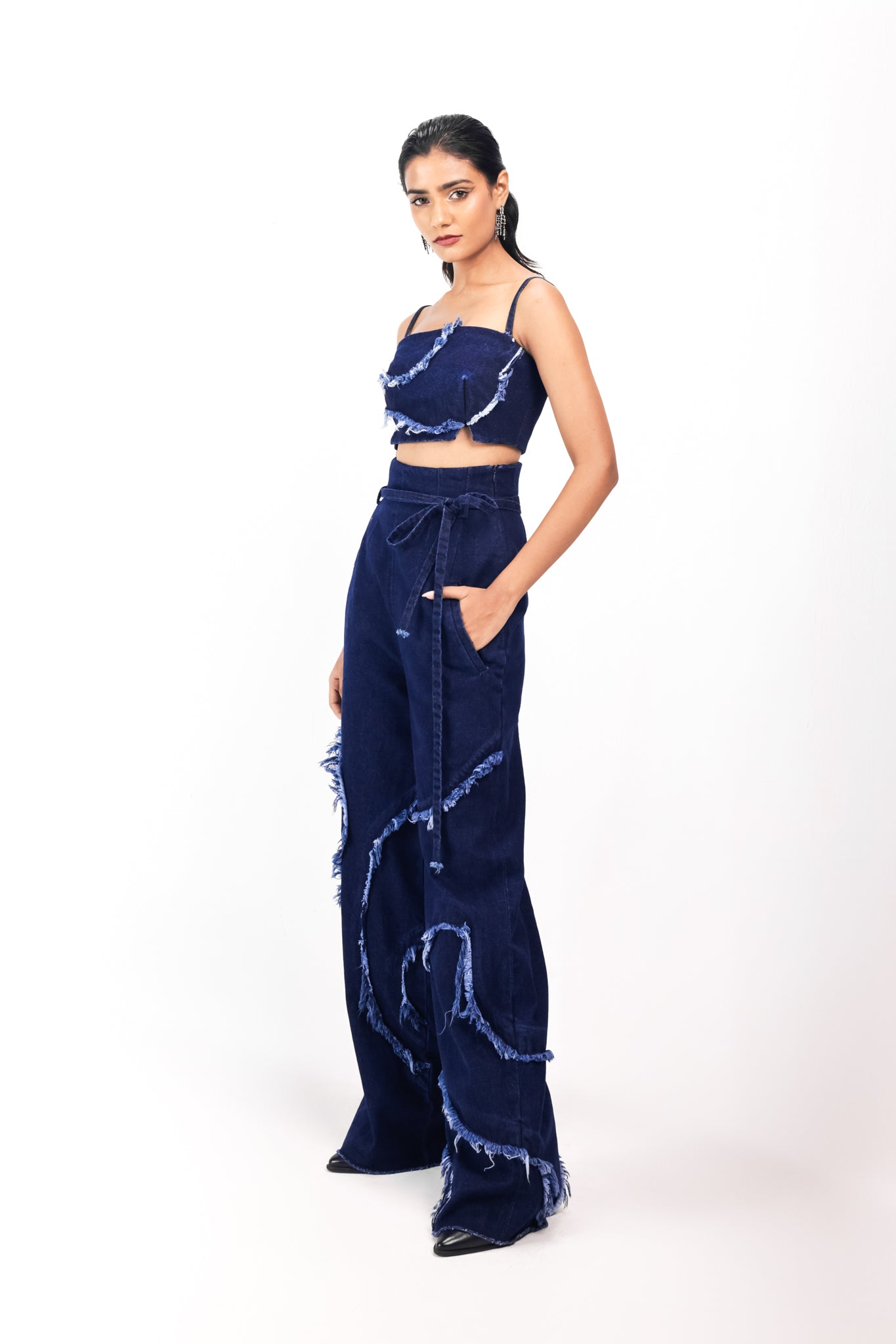 WEATHERED INDIGO BUSTIER