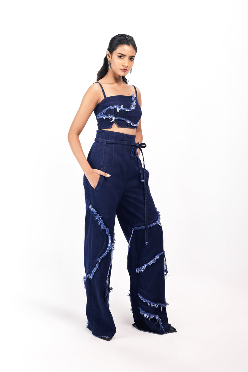 WEATHERED INDIGO BUSTIER