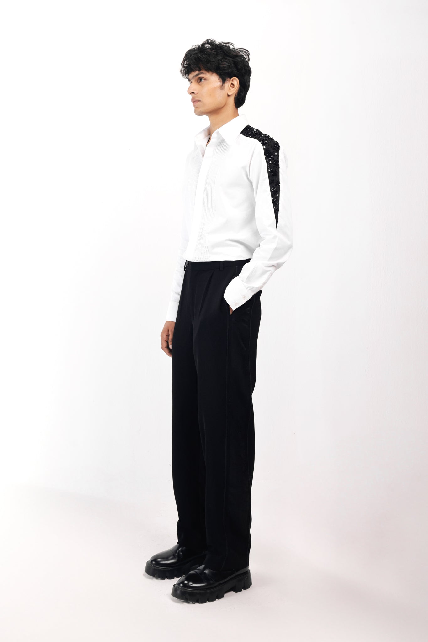 IVORY SHADOWED GLIMMER SHIRT