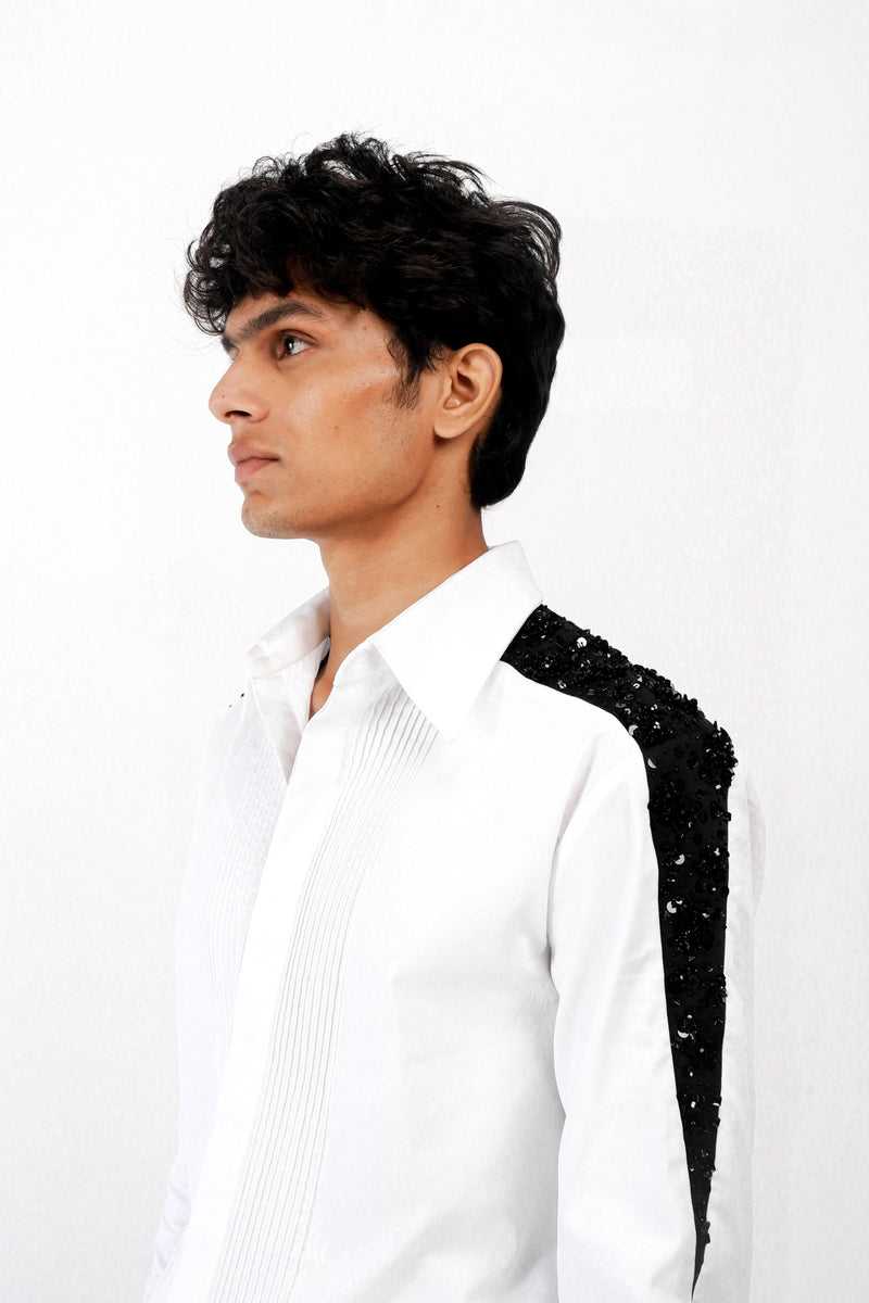 IVORY SHADOWED GLIMMER SHIRT