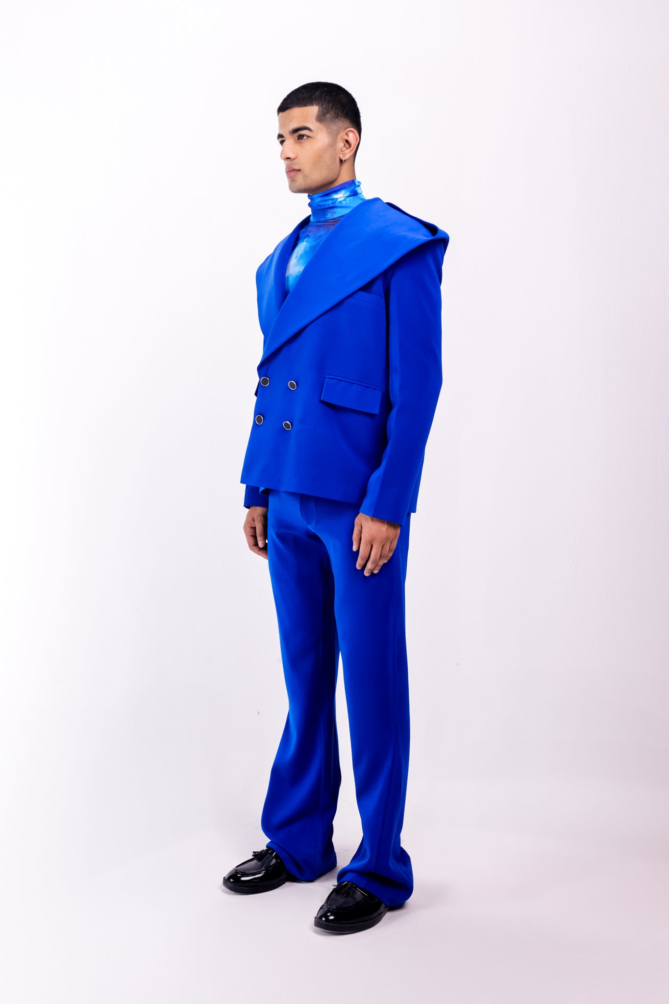 CELESTIAL DRIFT HOODED BLAZER