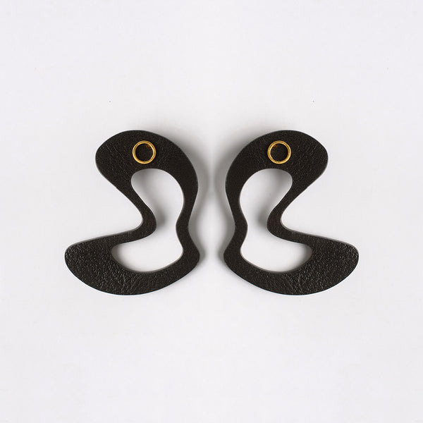 AGITATION BLACK EARRING GOLD LOOP - siddhantagrawal