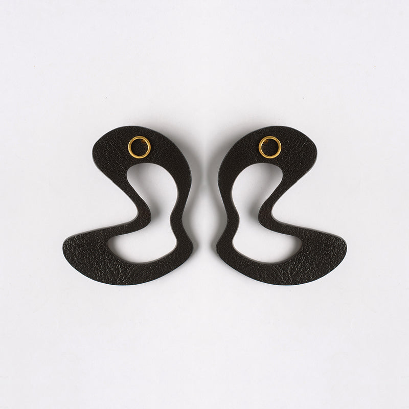 AGITATION BLACK EARRING GOLD LOOP - siddhantagrawal