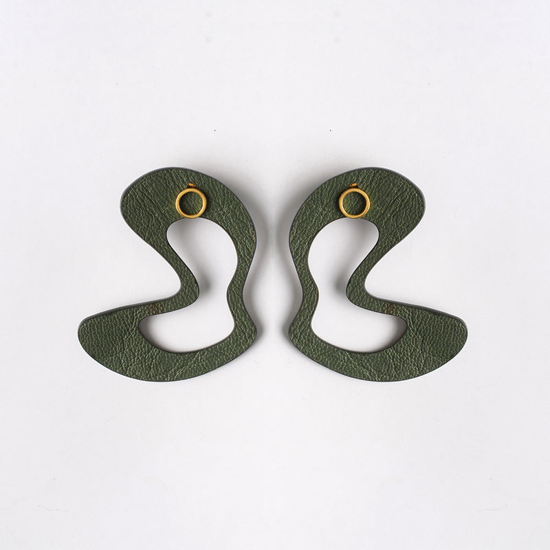 AGITATION BOTTLE GREEN EARRING GOLD LOOP - siddhantagrawal