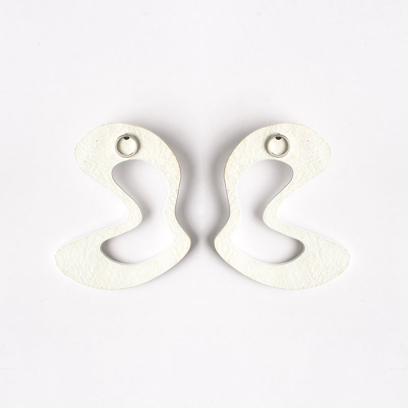 AGITATION WHITE EARRING SILVER LOOP - siddhantagrawal