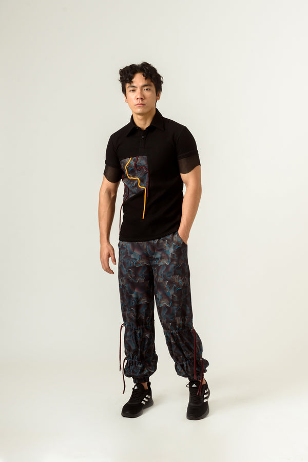 Agitation Print Cargo Trousers - siddhantagrawal