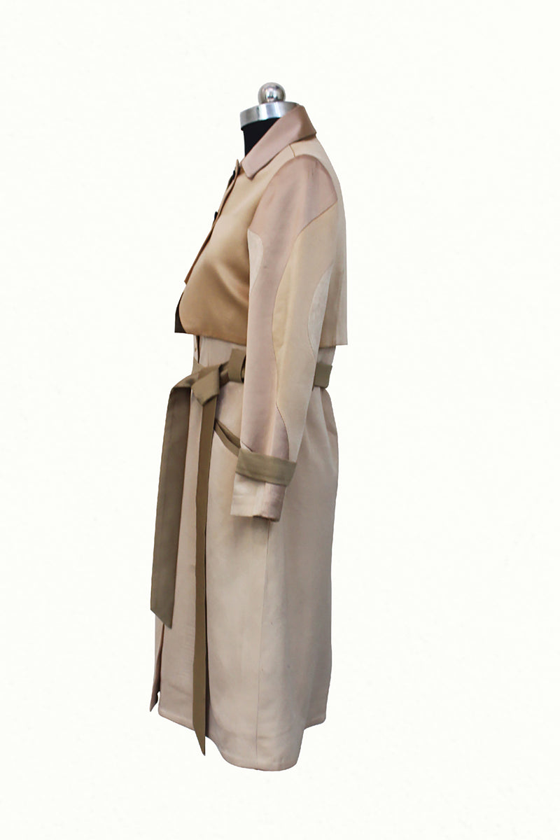 Beige Monotone Trench Coat - siddhantagrawal