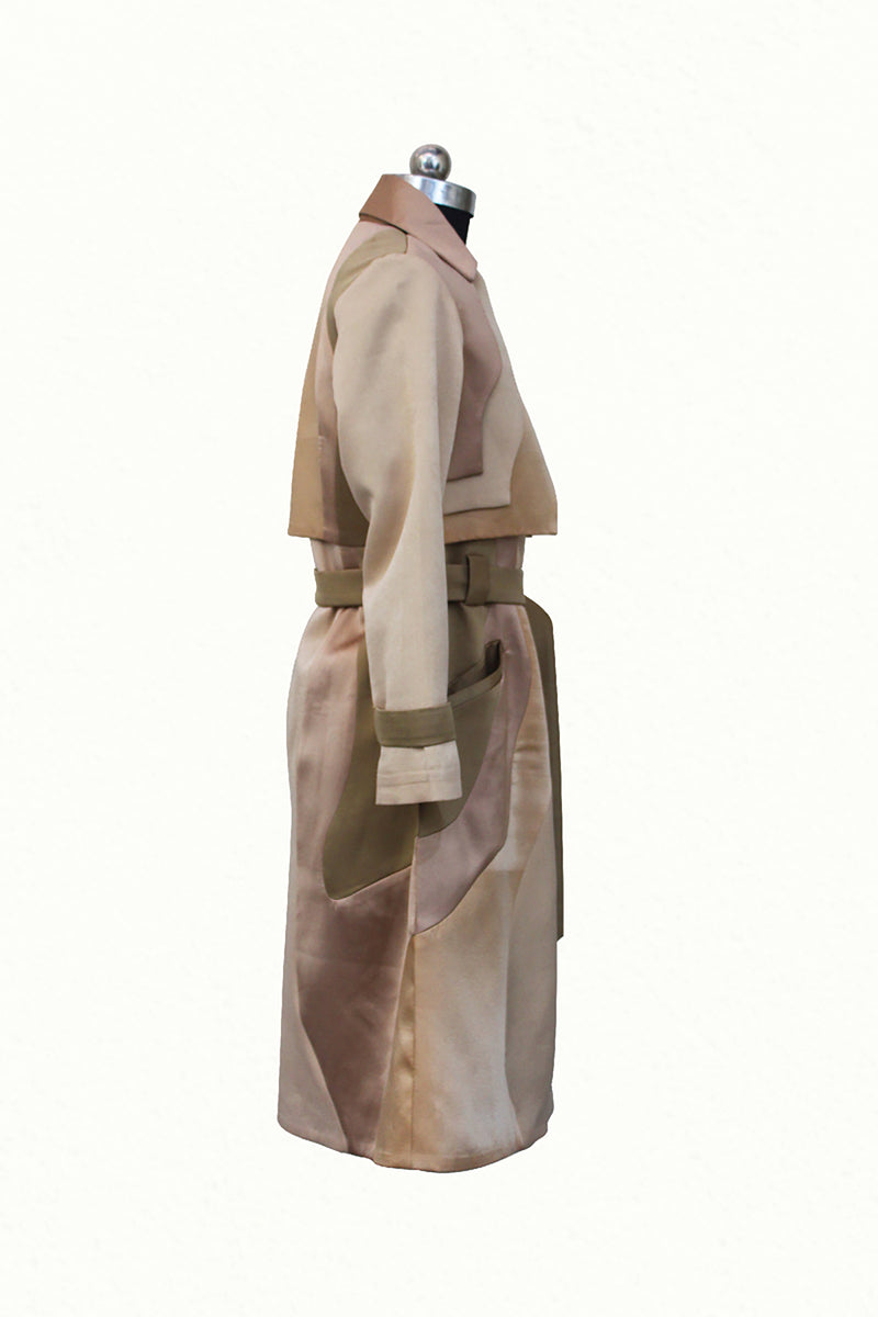 Beige Monotone Trench Coat - siddhantagrawal