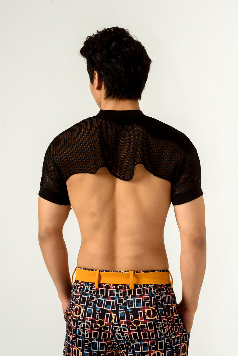 Overlay Black Crop Jacket - siddhantagrawal