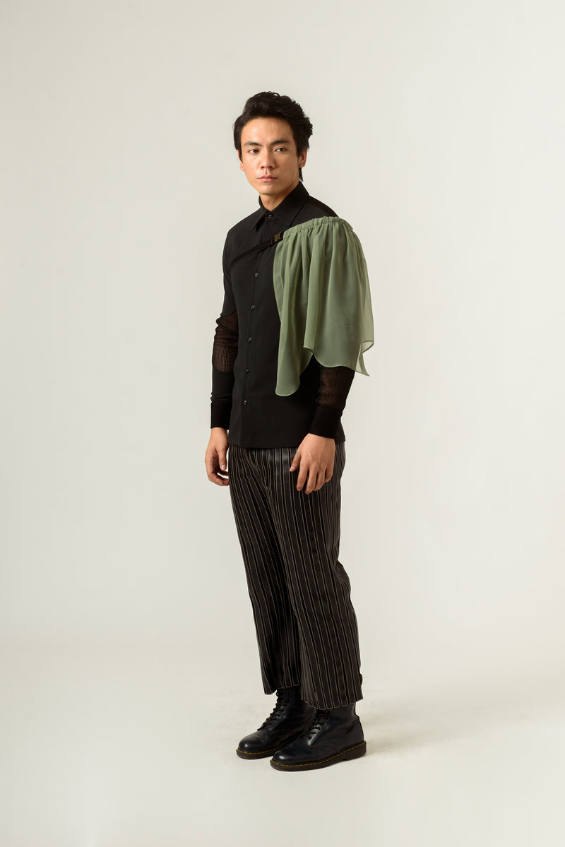 Dark Grey Georgette Shirt - siddhantagrawal