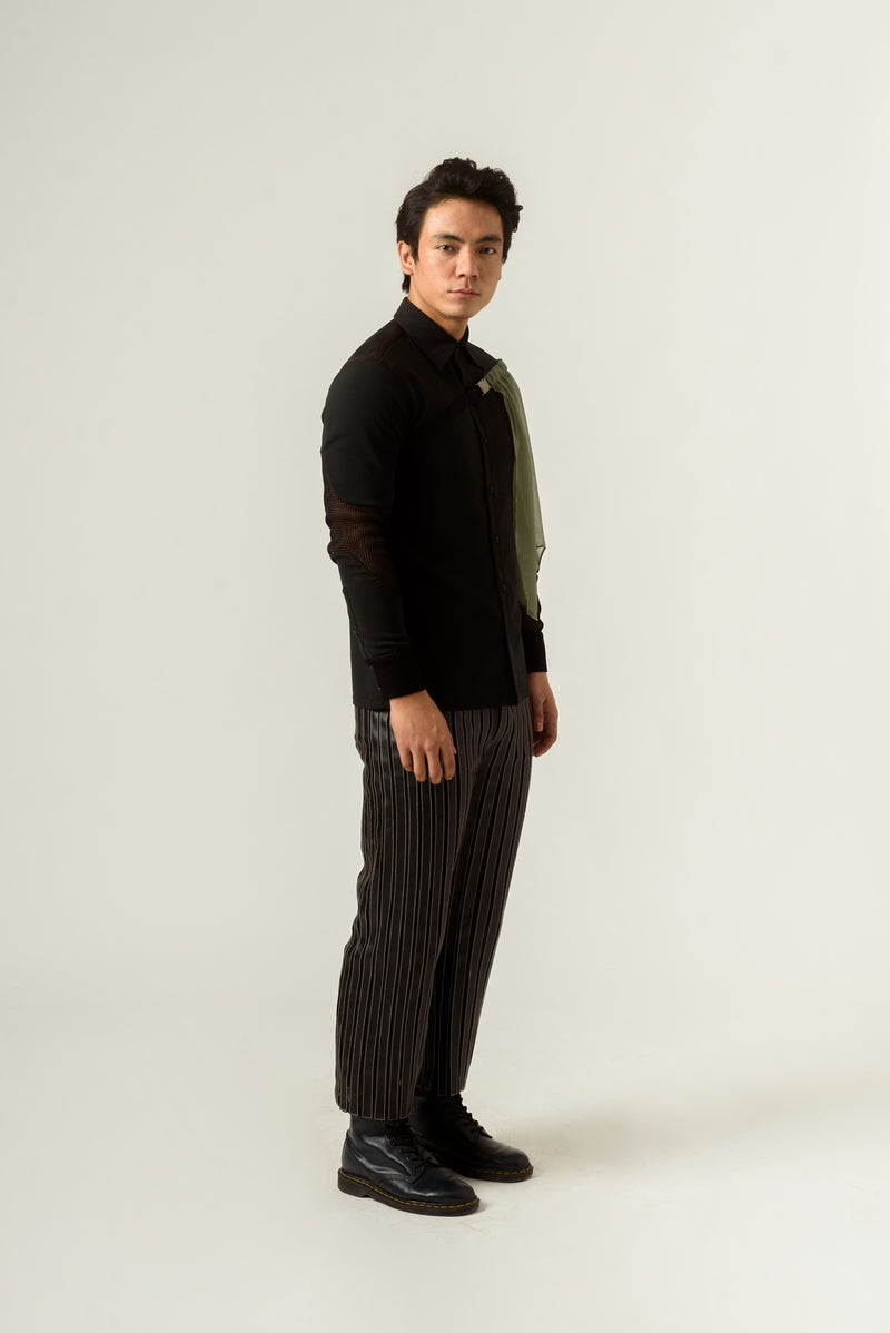 Striped Leather Trouser - siddhantagrawal