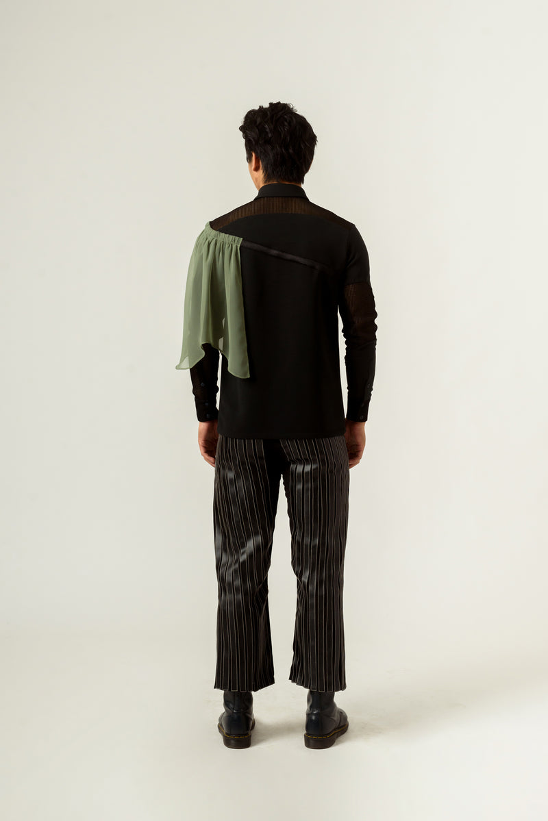 Dark Grey Georgette Shirt - siddhantagrawal