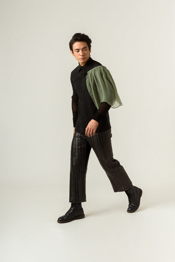 Striped Leather Trouser - siddhantagrawal