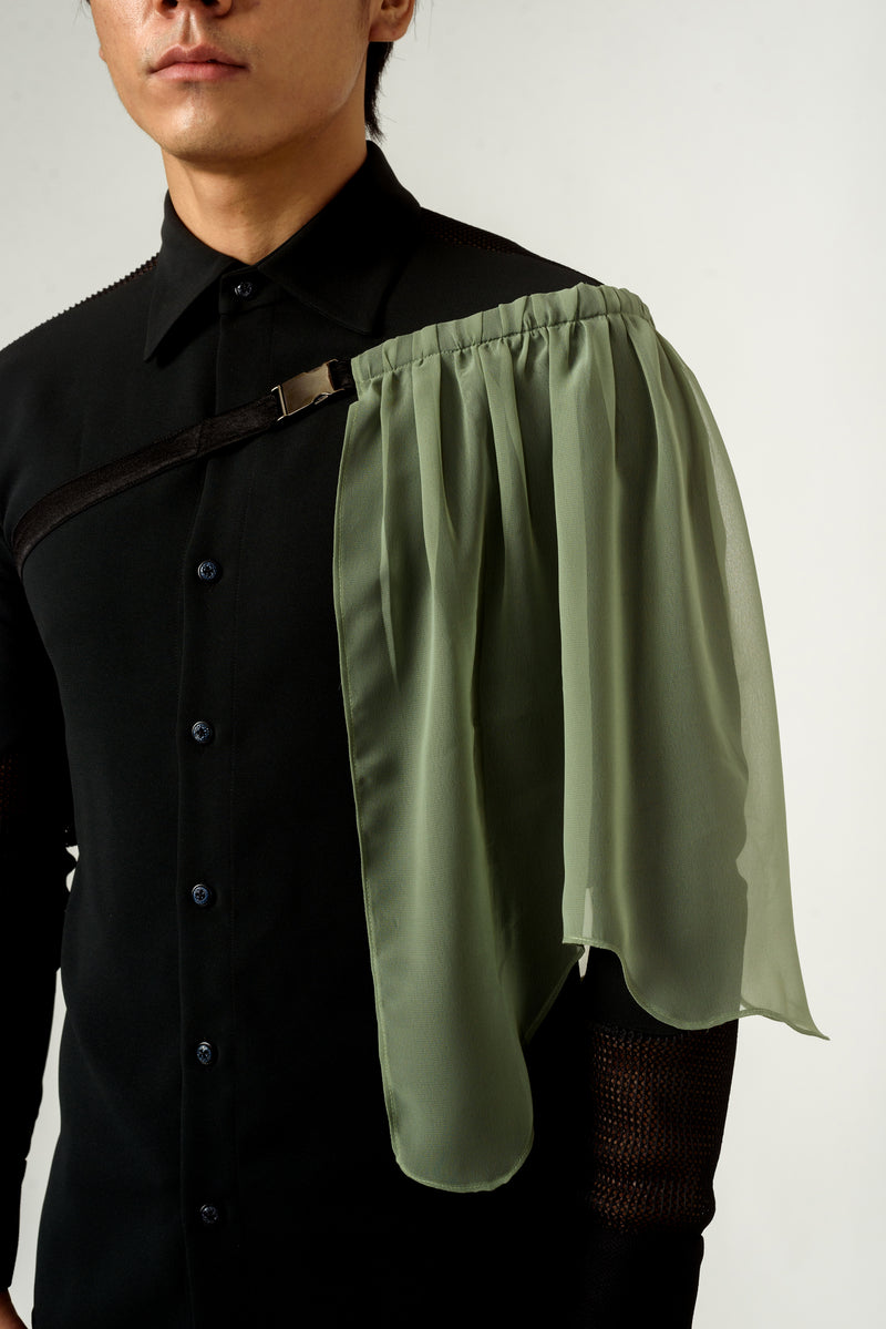 Dark Grey Georgette Shirt - siddhantagrawal