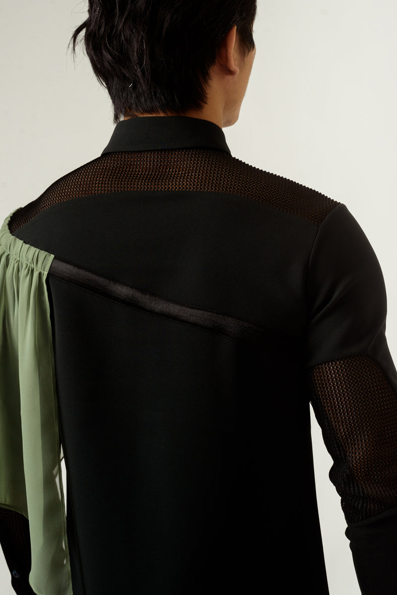 Dark Grey Georgette Shirt - siddhantagrawal