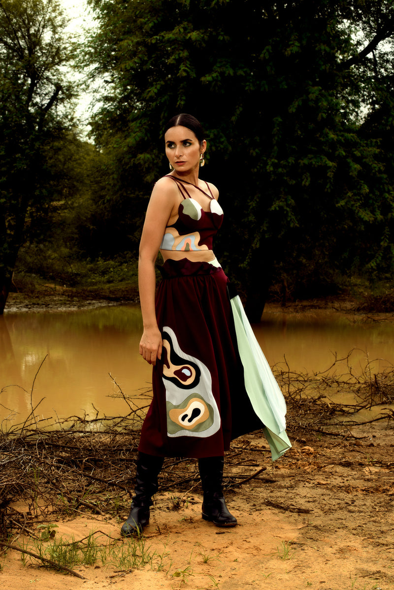 DRAMATIC CRIMSON BUSTIER - siddhantagrawal