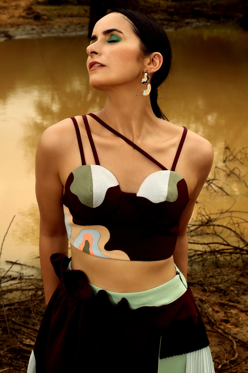 DRAMATIC CRIMSON BUSTIER - siddhantagrawal
