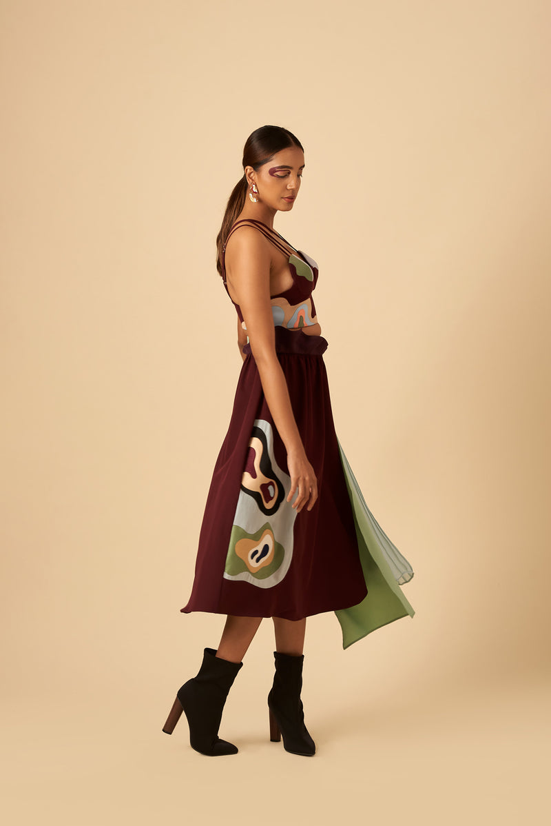DRAMATIC CRIMSON BUSTIER - siddhantagrawal