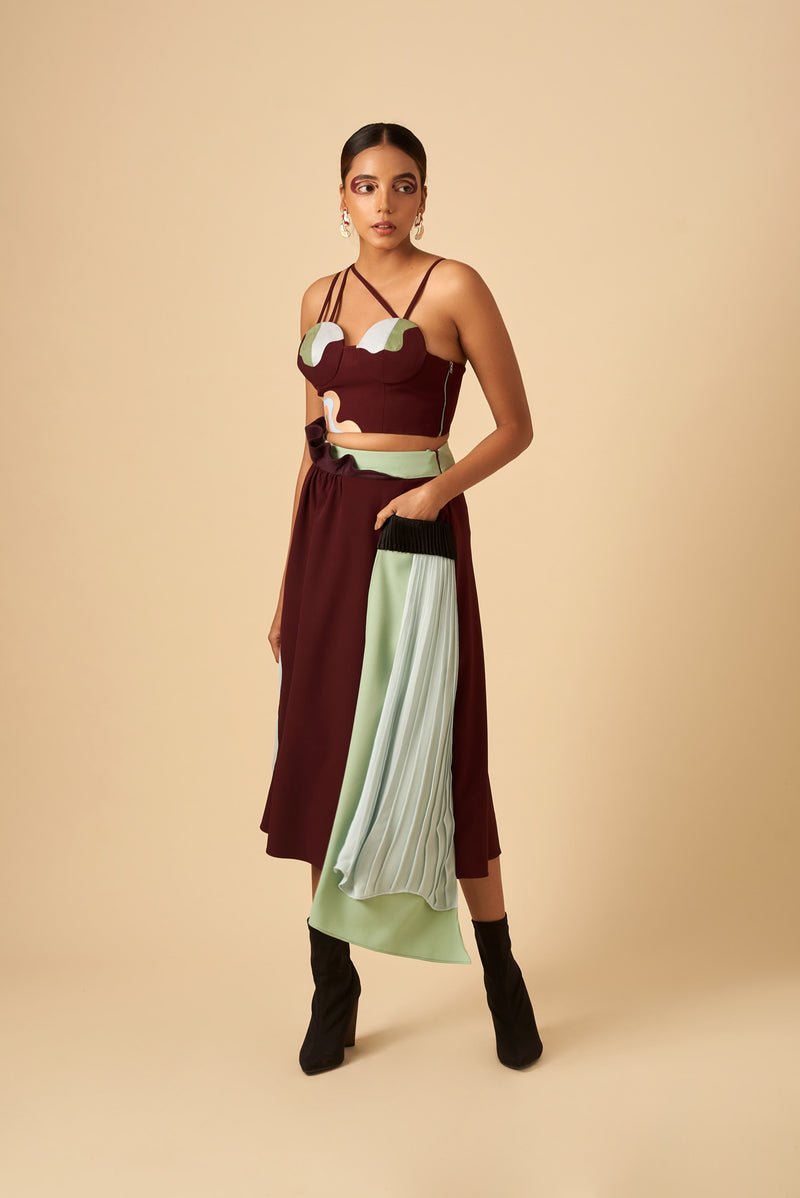 DRAMATIC CRIMSON BUSTIER - siddhantagrawal