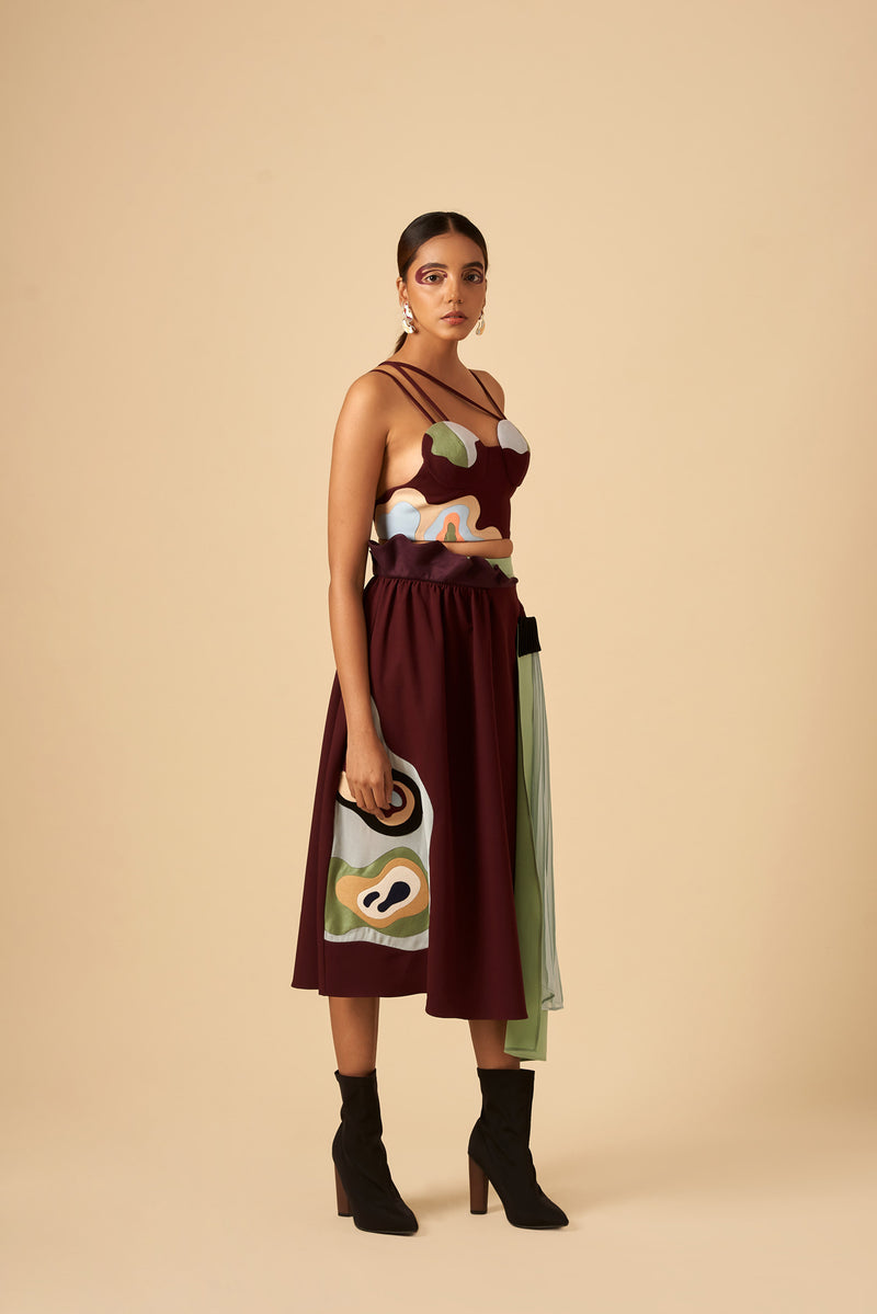 DRAMATIC CRIMSON BUSTIER - siddhantagrawal