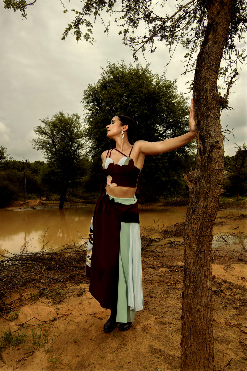 DRAMATIC CRIMSON BUSTIER - siddhantagrawal