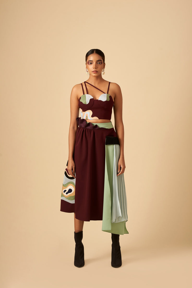 DRAMATIC CRIMSON BUSTIER - siddhantagrawal