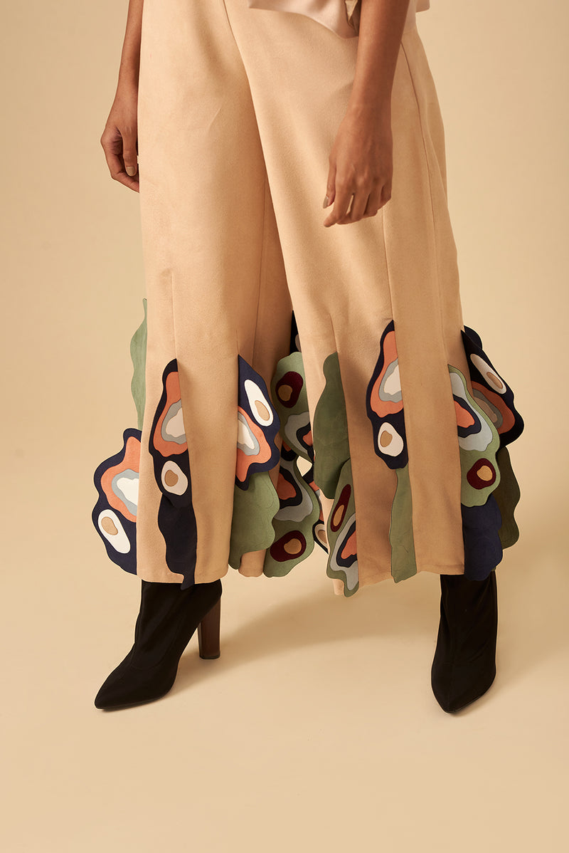 ECRU FLUTE TROUSER - siddhantagrawal
