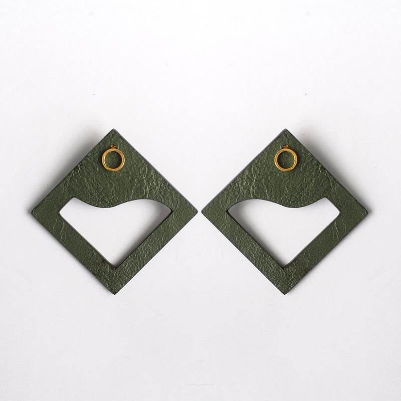 ENNUI BOTTLE GREEN EARRING GOLD LOOP - siddhantagrawal