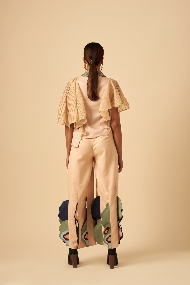 ECRU FLUTE TROUSER - siddhantagrawal