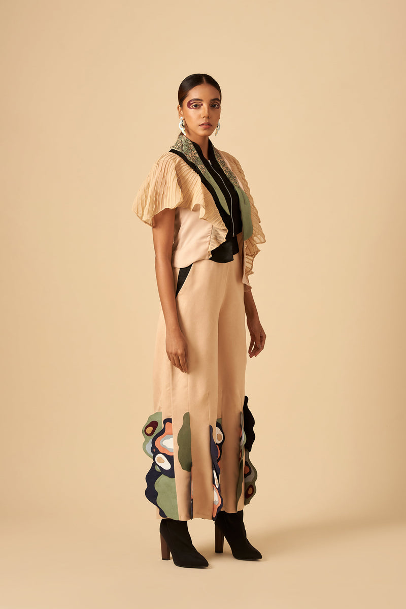 ECRU FLUTE TROUSER - siddhantagrawal