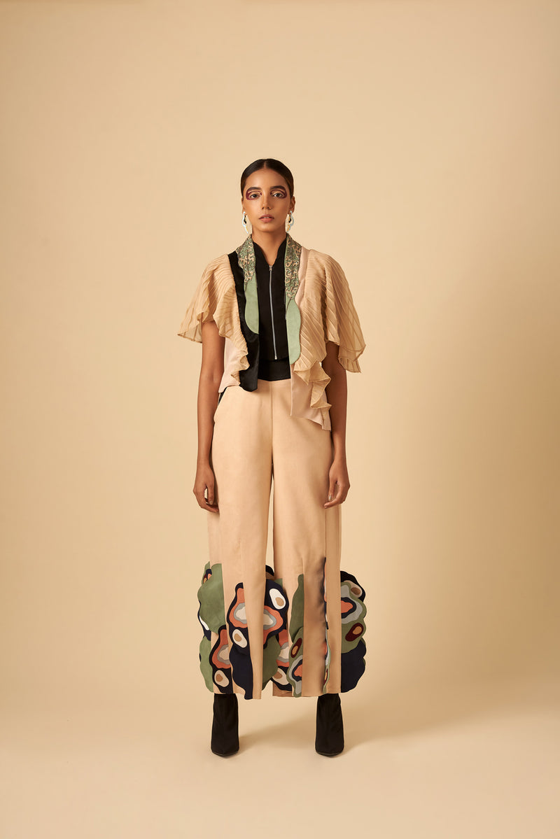 ECRU FLUTE TROUSER - siddhantagrawal