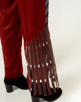 Patched Embroidered and Leather Strapped Suit - siddhantagrawal