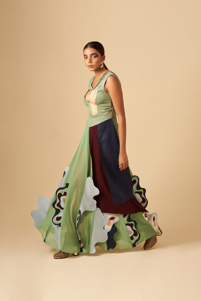 FOLDED WAVES SKIRT - siddhantagrawal