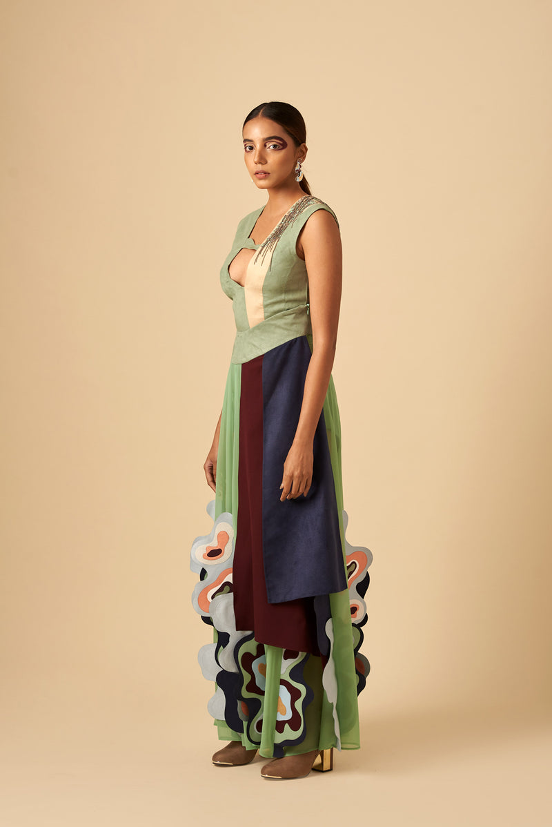 FOLDED WAVES SKIRT - siddhantagrawal
