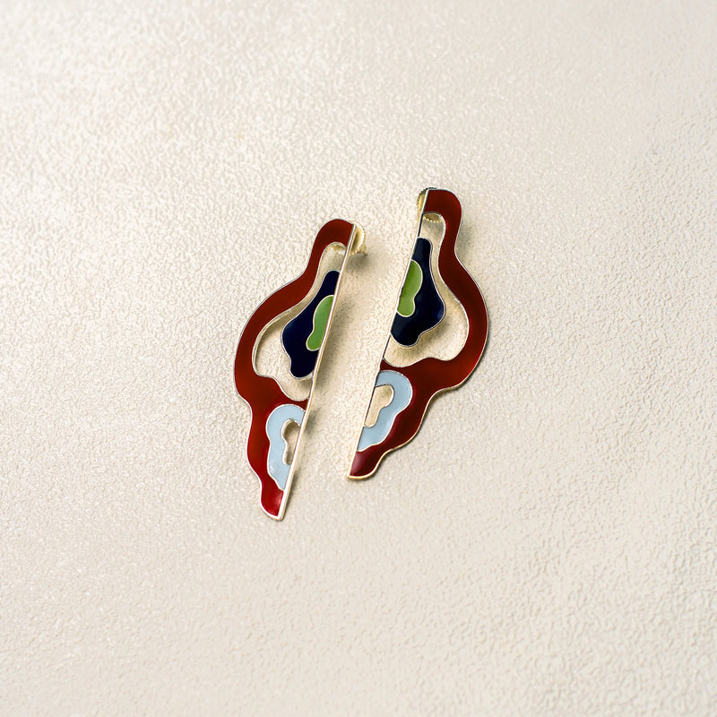 FOLDED WAVES MAROON - siddhantagrawal